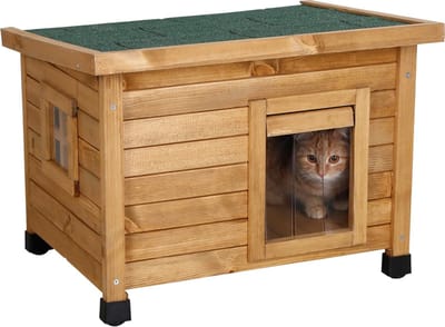 DD Kattenhuis voor Buiten - Kattenhok - Kattenvilla - 57x45x43cm - Bruin
