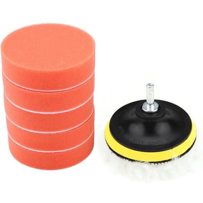 8 Stuks 4-inch Spons Polijstpad Kit voor Auto Polijstmachine met Adapter black