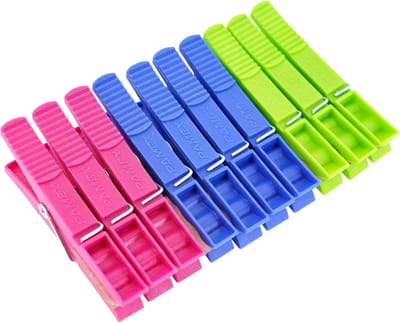Kunststof Wasknijpers - 20 stuks - 8,9 x 1,2 cm - Verkrijgbaar in Meerdere Kleuren - Grote en Robuuste Wasknijpers