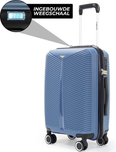 Fourota Handbagage Koffer met Weegschaal – Nooit Overbagage – TSA Slot – 56x35x22 – Lichtgewicht – 360° Wielen – IJSblauw