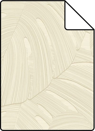 Proefstaal Origin Wallcoverings behang tropische bladeren lichtbeige - 26,5 x 21 cm - 348023-S