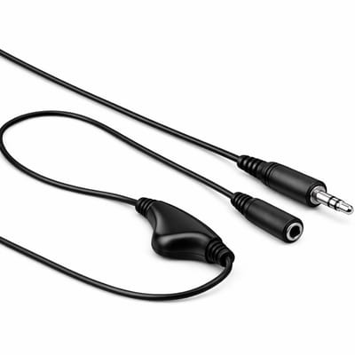 Jack verlengkabel - 3.5mm - Male To Female - Met volumeregelaar - 1 meter - Zwart - Allteq