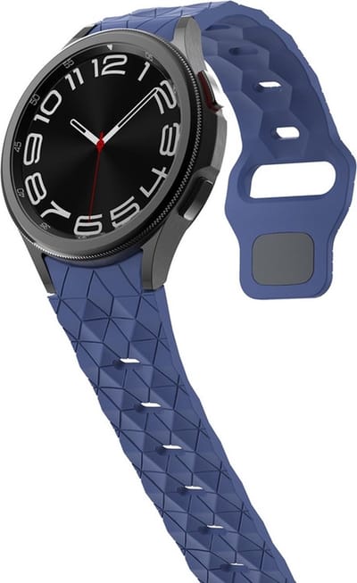 Siliconen bandje - geschikt voor Samsung Galaxy Watch 4 / Watch 4 Classic / Watch 5 / Watch 5 Pro / Watch 6 / Watch 6 Classic / Watch 7 / Watch FE - donkerblauw