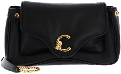 COCCINELLE Leren schoudertas C-Me Fluffy Crossbody Bag Noir / Noir zwart