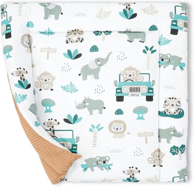 Baby Verschoningsmat - Aankleedkussenhoes Stoffen - Baby Verzorgen - Zacht Katoen Wasbaar - 75x72 cm - Afrika B