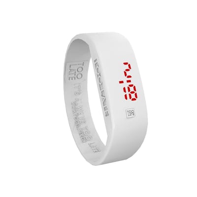 TOO LATE - siliconen horloge - ORIGINAL LED WATCH - White - polsmaat M