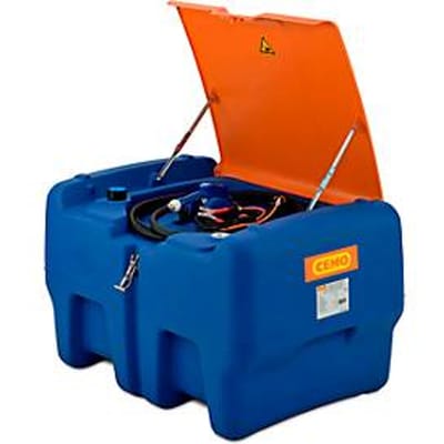 Mobiel tankstation CEMO Blue-Mobil EASY, met dompelpomp CENTRI SP30 12V, 440 l tank voor AdBlue®, scharnierend deksel, B 1180 x D 800 x H 710 mm