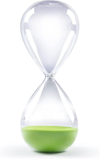 SnelShoppen - Handgemaakte 30 Minuten Groene Zandloper - Burodecoratie - Hoogwaardige Borosilicate Glas - Tijdmeting voor Thuis en Kantoor