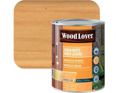 Woodlover Aqua Beits - UV protectiebeits op waterbasis - voorkomt vergrijzing - 693 - Eiken - 2,50 l
