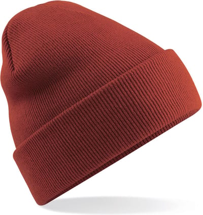Beechfield Beanie Wintermuts - 100% soft Acryl - bruine - Super soft - Brede omslag band - dames/ heren