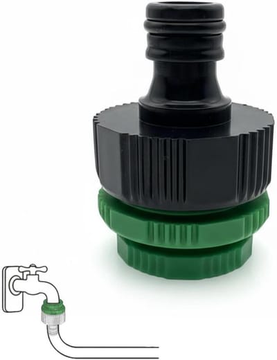 Kraanadapter Tuinslang - Waterleiding Connector - Tuin Besproeien - Universele Fittingsmaten - 3 Maten - Zwart