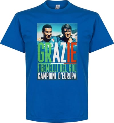 Grazie Gemelli Vialli & Mancini T-Shirt - Blauw - S