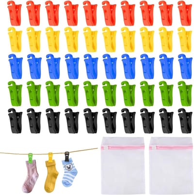 Sokkenklemmen - Sokkenhouders - Sokken Sorteren - Duurzaam POM plastic - 50 stuks - Multicolor