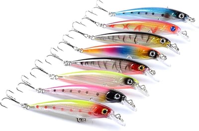 Rubber Vissen Aas Set van 8 Stuks met Jig Heads voor Snoek, Forel en Baars - Perfecte Vissen Cadeaus voor Mannen