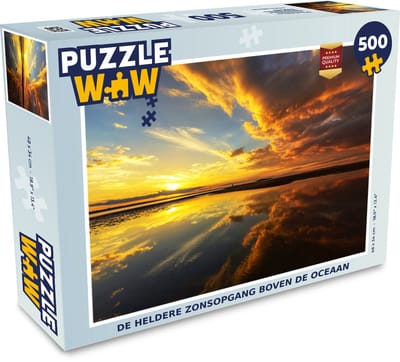 Puzzel De heldere zonsopgang boven de oceaan - Legpuzzel - Puzzel 500 stukjes