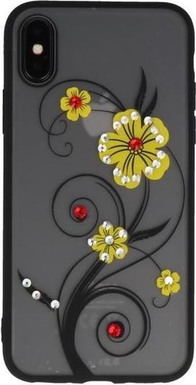 Geel Lelie TPU backcase cover Hoesje met Diamant voor Apple iPhone X