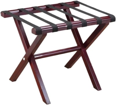 Bagagerek Opvouwbaar - Kofferstandaard Hout - Reizen Logeren - X-vormige Structuur - 61x45x52cm - Houtkleur