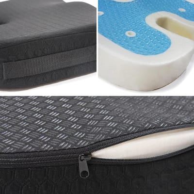 Orthopedisch Zitkussen met Memory Foam en Gel Laag - Antislip en Wasbare Hoes