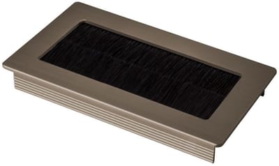 SOTECH 1 x kabeldoorvoer Toledo van geanodiseerd aluminium in rvs-look 100 x 70 mm Inbouwmaat: 90 x 62 x 15,3 mm