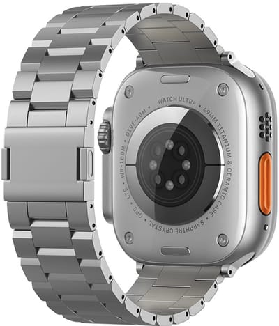Titanium bandje - geschikt voor Apple Watch 1/2/3/4/5/6/7/8/9/10/11/ SE (1,2,3) met maat 38 mm / 40 mm / 41 mm en 42 mm (Watch 10/11) - space grey