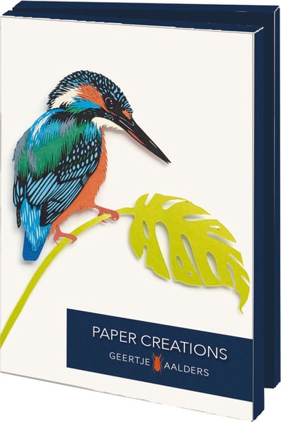 Bekking & Blitz - Wenskaartenmapje - Set wenskaarten - Kunstkaarten - Museumkaarten - 10 stuks - Inclusief enveloppen - IJsvogel - Papierknipkunst - Paper creations - Geertje Aalders