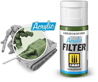 AMMO by Mig Jimenez Modelbouwdecoratie - MIG 0813 Acrylic Filter Military Green - 15ml Effecten potje
