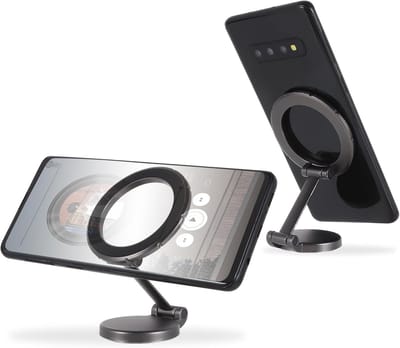 Ntech telefoonhouder Zwart - Magnetische telefoonhouder -H900 Smartphone ring houder- Autohouder telefoon Dashboard Telefoonhouder Met Magneet en Zuignap