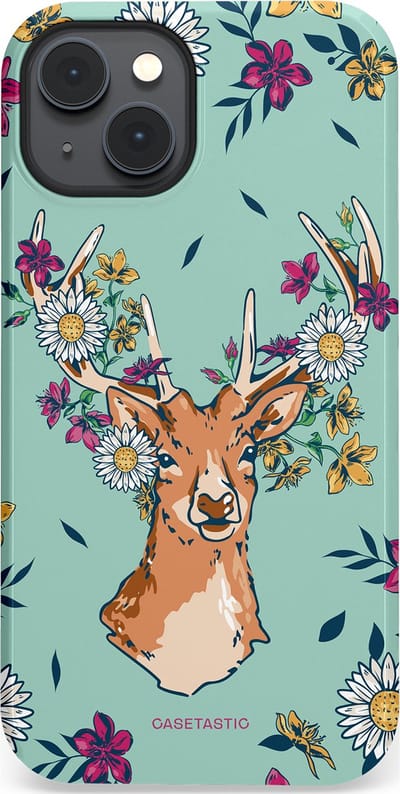 Casetastic Hoesje Geschikt voor Apple iPhone 14 Plus Magsafe - Stijlvolle Beschermende Duo-layer Case - Gewei bloesem