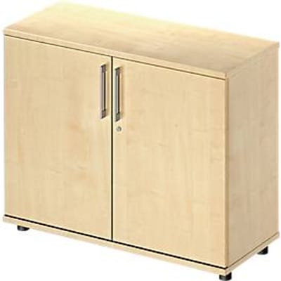 Vleugeldeurkast TETRIS WOOD - B 1000 x D 421 x H 800 mm - 2 OH - hoogte inclusief glijders - ahorn decor - ons merk Schäfer Shop Genius