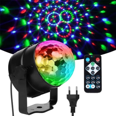 Feestverlichting Bol - Discobal Lamp - Feestelijke Sfeer Creëren - Geluidsgestuurde Modi - Compact Formaat - 7 Kleuren