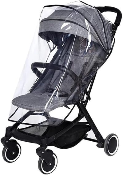 Transparante Regenbescherming voor Kinderwagens - Waterdicht, Winddicht en Weerbestendig Dekzeil voor Babywagens
