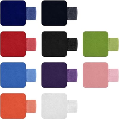 OIMG 10 stuks Penhouderset - Zelfklevende Penlus - elastisch ontwerp - 4cm x 4cm - Kleurige Penlus - zelfklevend - leren penhouder - pennenring met elastische lus - kleur penhouder - ringen voor dagboek/notitieboek/kalender/Tablet