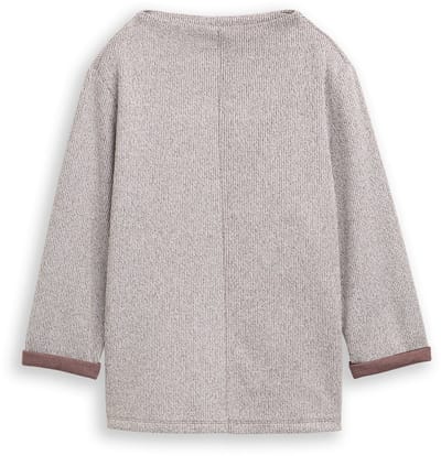 Tom Tailor - Sweatshirt met opstaande kraag - Maat XL - dark pecan brown melange