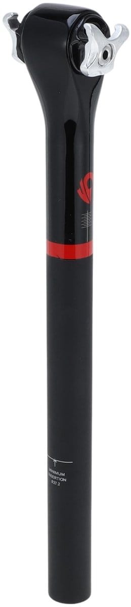 Dailygoods - Fiets Zadelpennen 27.2x350mm Fiets Zadelpen Zadelbuis Koolstofvezel Glanzend Zwart Mat Zwart Rood 5 Graden Offset