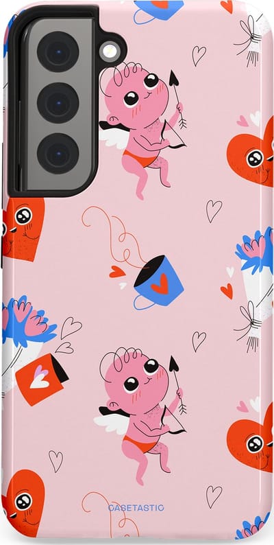 Casetastic Hoesje Geschikt voor Samsung S22 - Stijlvolle Beschermende Duo-layer Case - Cupido's Keuze