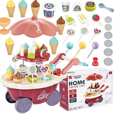 Woopie Food Truck Zoetwarenwagen IJs Snoepkraam Geluidslicht + 36 Accs - UNI
