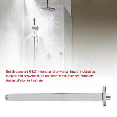 Bras de douche carré en acier inoxydable à montage mural pour plafond de salle de bain, pour pommeau de douche Type 1 gray