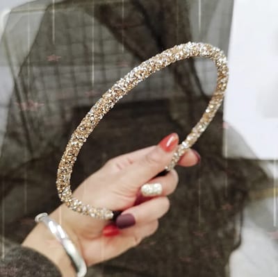 WiseGoods Luxe Glitter Haardband Dames - Haarbanden Vrouwen - Haarbandjes Vrouw - Kleding Accessoires Cadeau - Dameskleding Goud