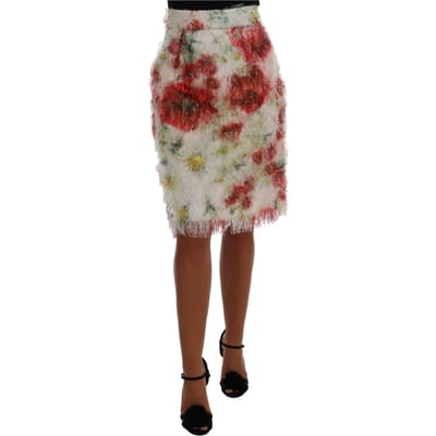 Rechte kokerrok met bloemenmotief voor dames van Dolce & Gabbana