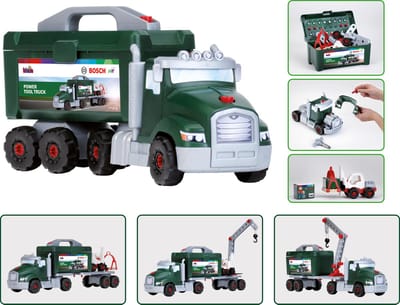 Klein Toys - Bosch mini gereedschap vrachtwagen - 86 onderdelen - 1:24 Bosch-schroefwagen - groen rood
