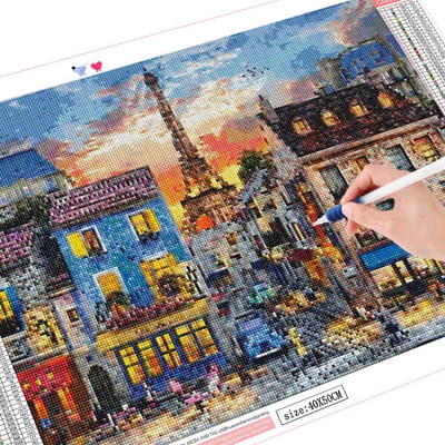 Kit de peinture diamant paysage, broderie strass, loisirs créatifs - Arrivage 20X30CM gray