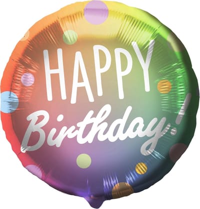Folat - Folieballon 'Happy Birthday!' Stippen Meerkleurig - 45 cm