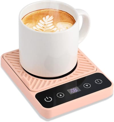Koffiewarmer Bureau - Mok Verwarmer - Drank Warm Houden - 6 Temperatuur Instellingen - 30 Watt - Roze