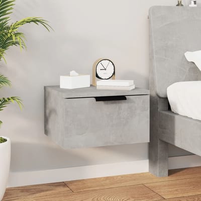 vidaXL - Nachtkastjes - 2 - st - wandgemonteerd - 34x30x20 - cm - betongrijs