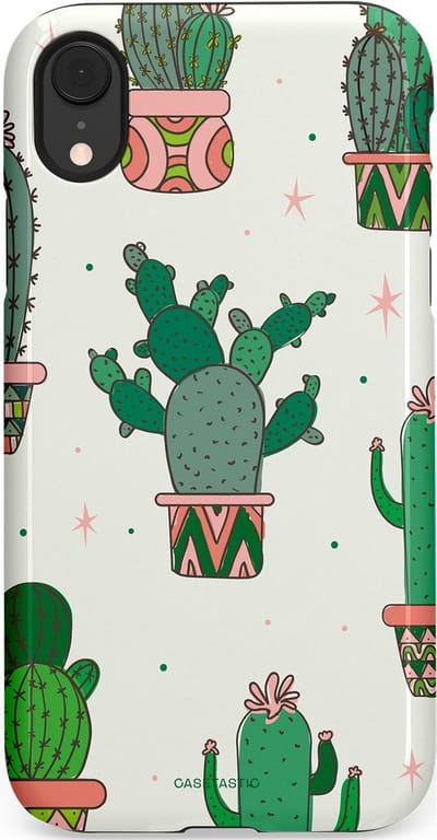 Casetastic Hoesje Geschikt voor Apple iPhone Xr - Stijlvolle Beschermende Duo-layer Case - Zonnige Cactus