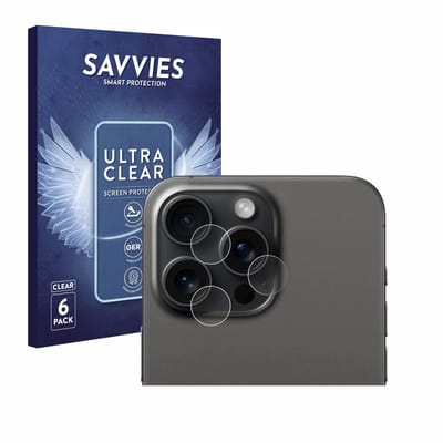 Savvies - Screenprotector voor Apple iPhone 15 Pro Max (ALLEEN Camera Lens) - Folie Beschermfolie transparant 6 Stuks