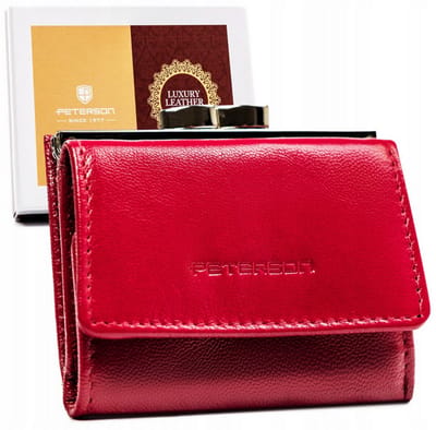 Peterson - Compacte Leren Portemonnee - RFID Beveiliging - Sierlijke Zilverdetails - Elegant Design