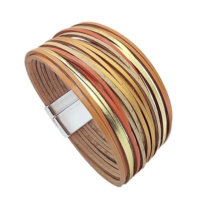 Sorprese Armband - Sunset - Wikkelarmband - Armband Dames - Leer - Elegant Cadeau - Model G