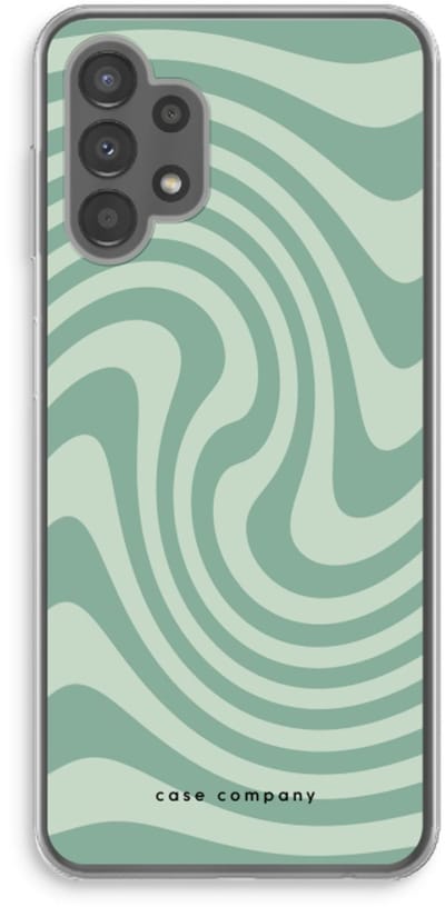 Case Company® - Hoesje geschikt voor Samsung Galaxy A13 4G hoesje - Swirl Groen - Soft Cover Telefoonhoesje - Bescherming aan alle Kanten en Schermrand