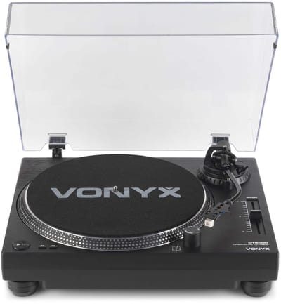 Draaitafel - Vonyx DT6000 - DJ draaitafel - Direct-drive platenspeler - Audio Technica naald - Zwart